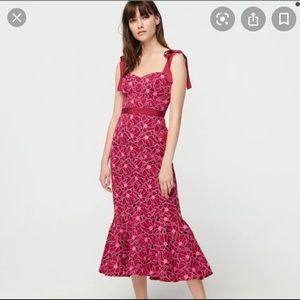 J.Crew eyelet midi dress with flounce hem